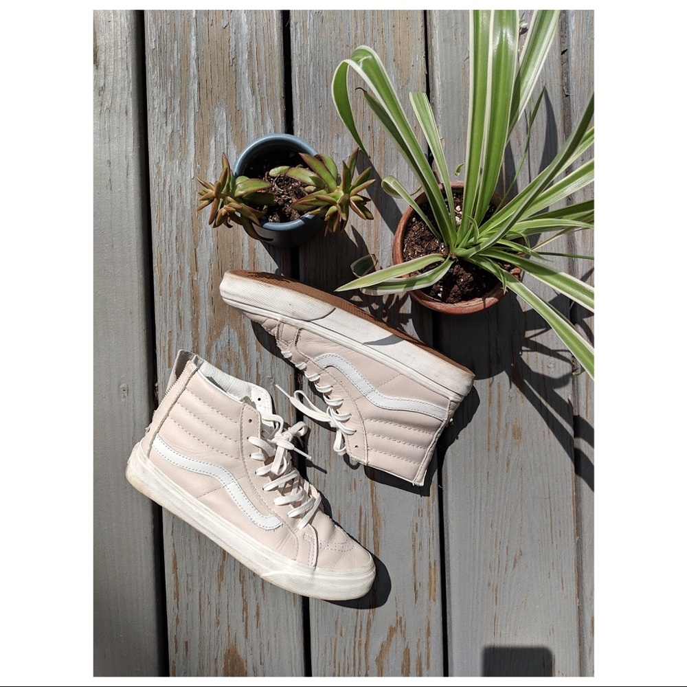 Blush Leather Vans
